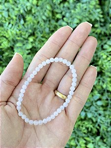 Pulseira de Quartzo Rosa Redonda 4mm - Amor, Perdão e Gratidão