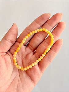 Pulseira de Calcita Amarela Redonda 4mm - Movimento, Realizações, Alegria e Entusiasmo