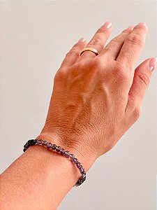 Pulseira de Ametista Redonda 4mm - Intuição, Conexão, Espiritualidade e Eleva a Vibração