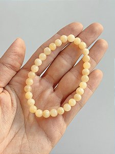 Pulseira de Calcita Amarela Redonda 6mm - Movimento, Realizações, Alegria e Entusiasmo