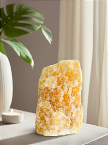 Calcita Amarela - Base Serrada - Movimento, Realizações, Alegria e Entusiasmo