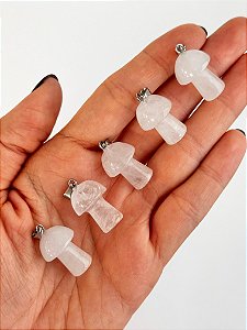 Pingente de Cogumelo - Cristal - Purificação, Energização e Intensificador