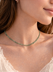 Colar de Quartzo Verde 2mm Multifacetada - Saúde, Imunidade e Equilíbrio Emocional