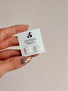 Brinco de Selenita Prateado - Limpeza Energética; Paz de Espírito; Cansaço Mental e Dores