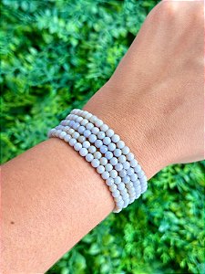 Pulseira de Ágata Blue Lace 4mm - Pureza, Espontaneidade e Fraternidade