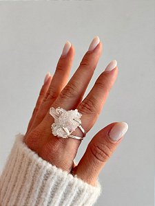 Anel Regulável de Drusa de Cristal - Intensificador, Iluminação e Purificação