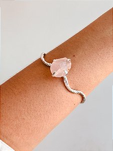 Bracelete Fada de Quartzo Rosa - Pedra do Amor - Cura do Coração, Amor Próprio, Perdão e Gratidão