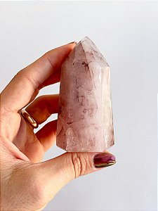 Ponta de Quartzo Vermelho - Cristal do Coração - Emoções, Superação de Traumas, Questões familiares