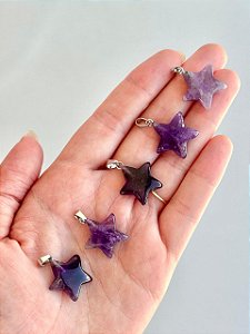 Pingente de Ametista - Estrela - Intuição, Conexão, Espiritualidade e Eleva a Vibração