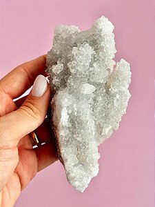 Drusa de Apofilita Lemuriana - APO37 - Cristal dos Sinais; Faz Desbloqueios; Intuição e Clarividência