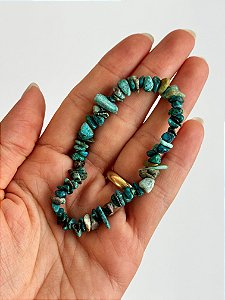 Pulseira de Crisocola - Merecimento, Empoderamento, Criação de Novas Coisas, Criatividade, Fertilidade e Abundância