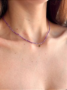 Colar de Ametista 2mm Multifacetado - Intuição, Conexão, Espiritualidade e Eleva a Vibração
