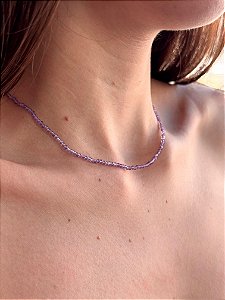 Colar de Ametista 2mm Multifacetado - Intuição, Conexão, Espiritualidade e Eleva a Vibração