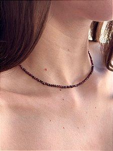 Colar de Granada 2mm Multifacetado - Poder Sexual, Ousadia, Autoestima, Paixão e Desejo