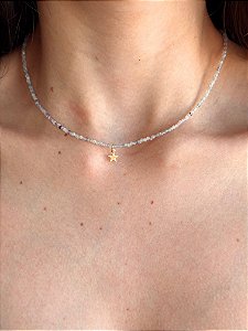 Colar de Fluorita 2mm Multifacetado - Superação, Purificação e Concentração