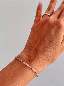 Pulseira de Fluorita 2mm Multifacetada - Superação, Purificação e Concentração