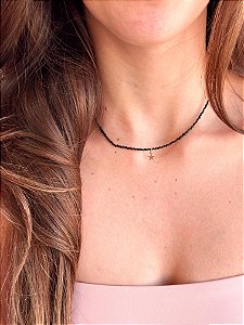 Colar de Turmalina Negra 2mm Multifacetado - Proteção Energética e Espiritual, Inseguranças e Soluções