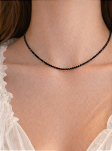 Colar de Turmalina Negra 2mm Multifacetado - Proteção Energética e Espiritual, Inseguranças e Soluções