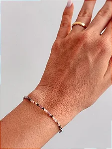 Pulseira de Turmalina Melancia 2mm Multifacetada - Atrai Amizades Verdadeiras; Melhora Relações; Criatividade e Expressão
