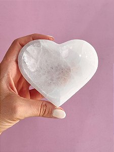 Bowl de Selenita Coração - Limpeza Energética; Paz de Espírito; Cansaço Mental e Dores