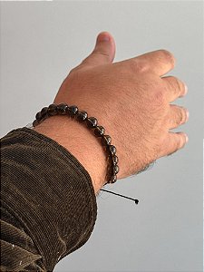 Pulseira de Quartzo Fumê 8mm Regulável - Abre Caminhos,  Proteção, Cansaço e Força para Mudanças