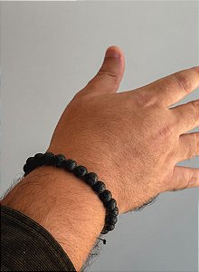 Pulseira de Lava Vulcânica 8mm Regulável - Resiliência, Força e Autossabotagem