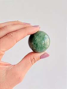 Esfera de Quartzo Verde Mini - Saúde, Funcionamento e Recuperação do Corpo, Fartura e Equilíbrio Emocional