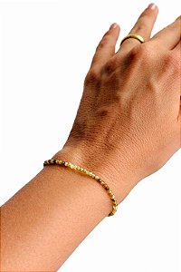 Pulseira de Peridoto 2mm Multifacetada - Transformação; Mudanças Drásticas; Destino; Libera Tensões