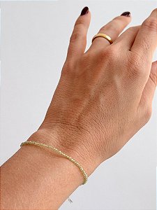 Pulseira de Peridoto 2mm Multifacetada - Transformação; Mudanças Drásticas; Destino; Libera Tensões