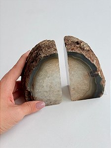 Porta Livros de Geodo de Ágata - PL24 1,362kg- Pedra da Sorte