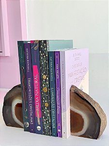Porta Livros de Geodo de Ágata - PL25 1,244kg- Pedra da Sorte
