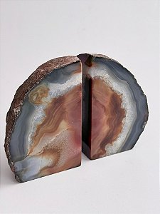 Porta Livros de Geodo de Ágata - PL26 1,436kg- Pedra da Sorte