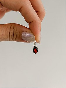 Pingente de Granada Lapidado em Prata 925 - Poder Sexual, Ousadia, Autoestima, Paixão e Desejo