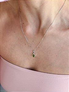 Pingente de Peridoto Lapidado em Prata 925 - Transformação; Mudanças Drásticas; Destino; Libera Tensões