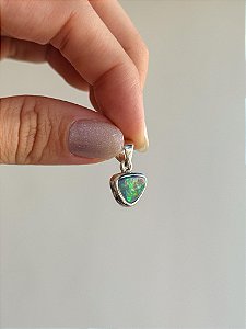 Pingente de Opala Australiana RARO Prata 925 04 - Joia do Universo, Fogo Celestial e Fascínio Absoluto