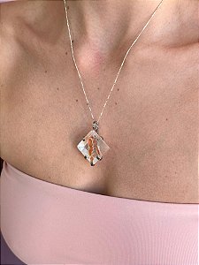 Pingente de Quartzo Hematoide - Peça Única - PHEM04 - Vitalidade; Autenticidade; Dúvidas e Inseguranças; Ancoramento