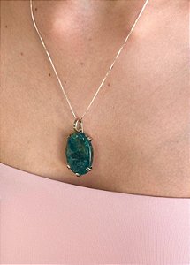 Pingente de Apatita - Peça Única - PAPAT02 - Melhora Timidez, Irritabilidade e Exaustão Emocional; Auxilia com Hiperatividade e Autismo