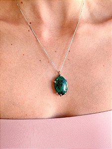 Pingente de Crisocola - Peça Única - PCRISOC01 - Merecimento, Empoderamento, Criação de Novas Coisas, Criatividade, Fertilidade e Abundância