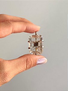 Pingente de Cristal com Inclusão - Peça Única - PCRISINC02 - Vitalidade; Autenticidade; Dúvidas e Inseguranças; Ancoramento