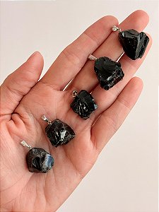 Pingente de Obsidiana Bruta - Proteção e Consciência