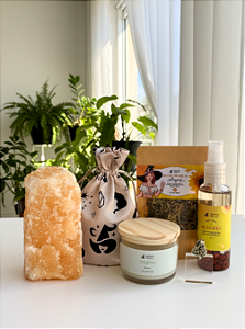 Combo Alegria - Base Serrada; Vela; Spray; Banho; Pingente