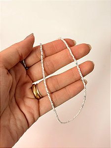 Colar de Howlita 2mm Multifacetado - Paciência, Ansiedade, Equilíbrio de Emoções e Paz