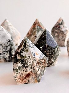 Ponta Geradora de Ágata Musgo - Recomeço, Inspiração, Obstáculos; Sair da Estagnação; Boa para o parto