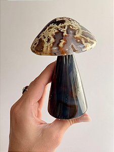 Cogumelo de Ágata - CGAGA01 462g - Pedra da Sorte, Coragem e Autoconfiança