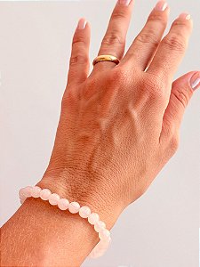 Pulseira de Quartzo Rosa Redonda 6mm - Pedra do Amor - Cura do Coração, Amor Próprio, Perdão e Gratidão