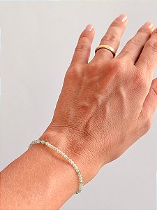 Pulseira de Quartzo Verde 2mm Multifacetada - Saúde e Equilíbrio