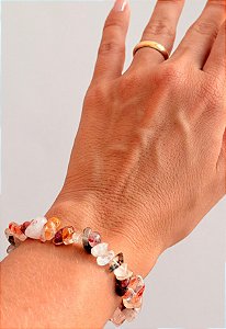 Pulseira de Quartzo Hematoide - Vitalidade; Autenticidade; Dúvidas e Inseguranças; Ancoramento