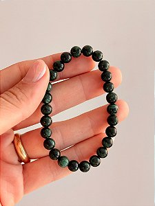 Pulseira de Esmeralda Redonda 6mm - Cristal do Povo Cigano - Beleza e Amor Bem-Sucedido