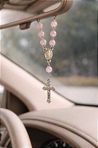 Mini Terço de Quartzo Rosa - Amor Próprio, Acolhimento, Perdão e Gratidão