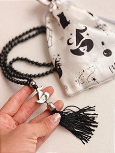 Japamala de Turmalina Negra 6mm - 108 Contas - Limites de Bhairava - Proteção Energética e Espiritual, Inseguranças e Soluções